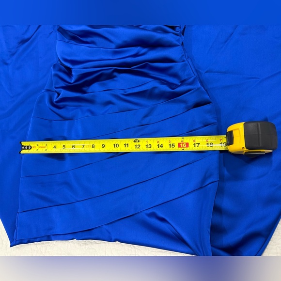 David's Bridal womens Royal Blue Strapless Maxi Dress Size 8 - Picture 5 of 14